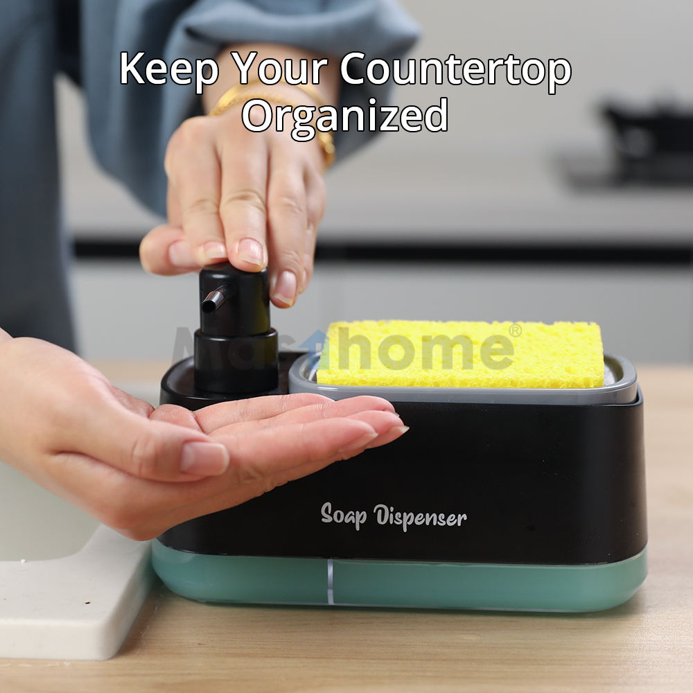 2-in-1 Dish Soap Dispensing Palm Brush | Kitchen Cleaning Brush