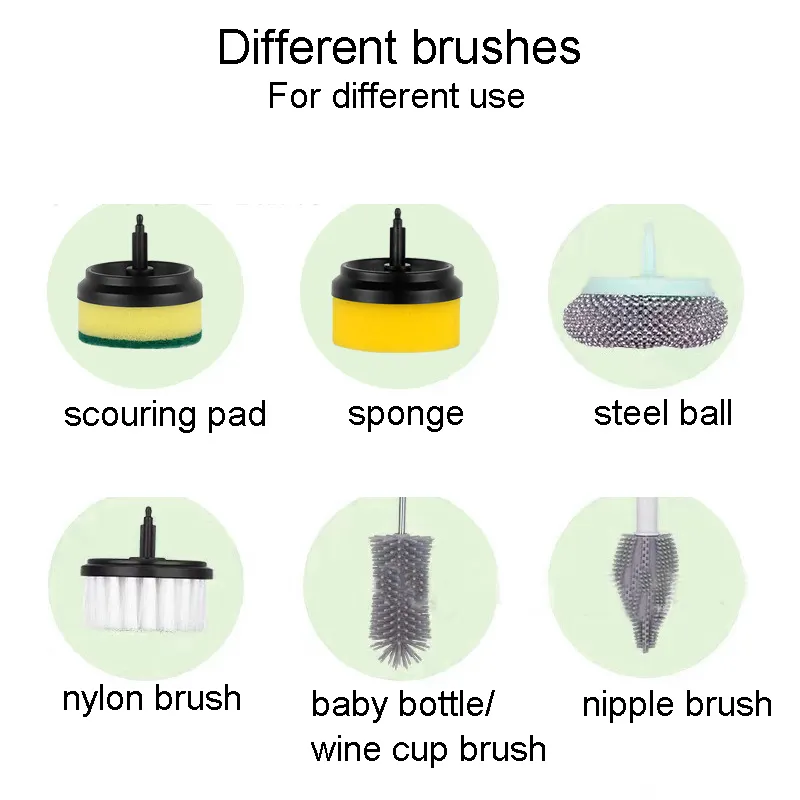 Household 3-in-1 Cordless Electric Spin Scrubber