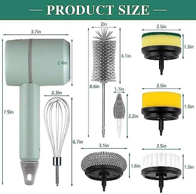 Household 3-in-1 Cordless Electric Spin Scrubber