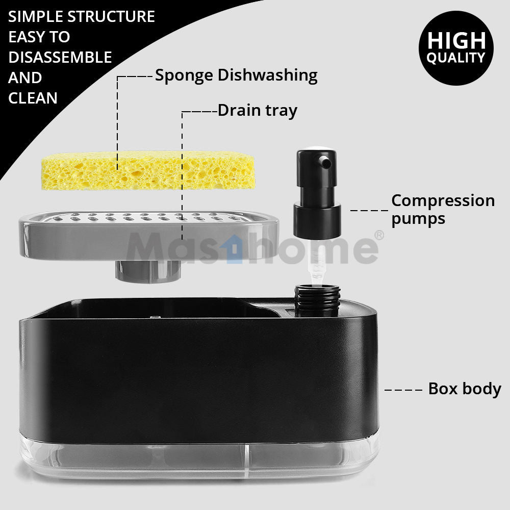 2-in-1 Dish Soap Dispensing Palm Brush | Kitchen Cleaning Brush
