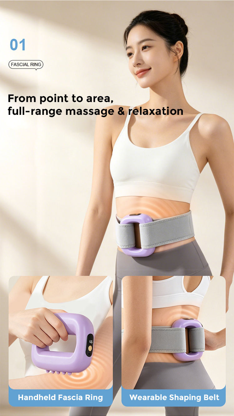 Portable Electric Fascia Ring Massager – Deep Tissue Vibration Muscle Recovery Device for Neck, Back & Full Body
