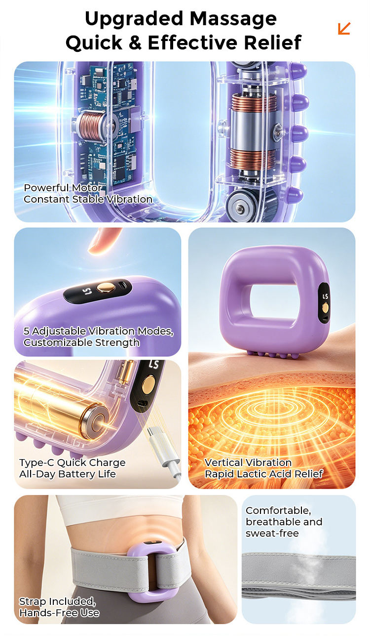 Portable Electric Fascia Ring Massager – Deep Tissue Vibration Muscle Recovery Device for Neck, Back & Full Body