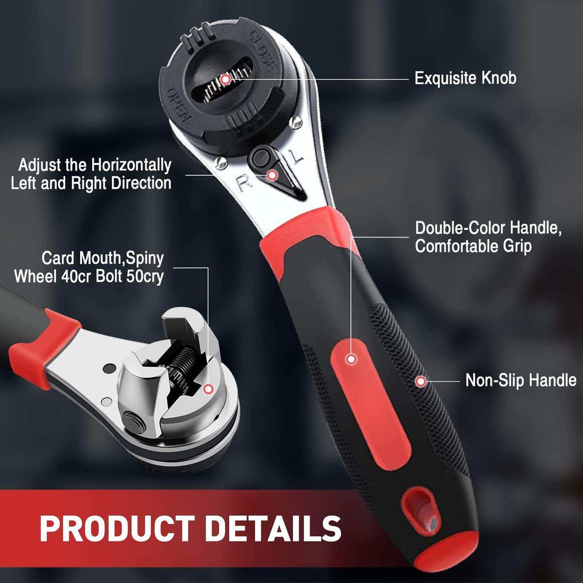 360° Multifunctional Ratchet Wrench – Adjustable Universal Grip Tool