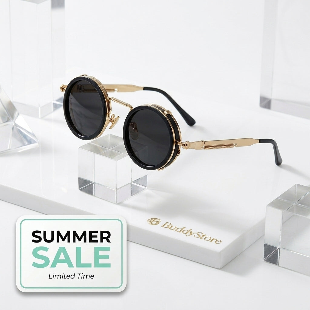 Retro Steampunk Polarized Sunglasses BY-8126